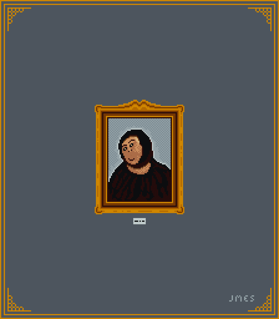 a pixel art rendition of the badly restored Ecce Homo fresco